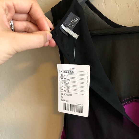 Uo Sparkle & Fade Sheer-Neck Colorblock Dress - Picture 3 of 6